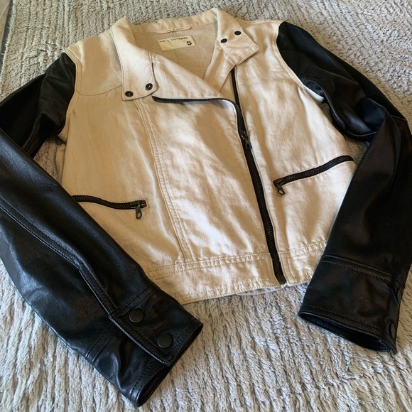 Rag & bone leather & linen jacket - Picture 2 of 6